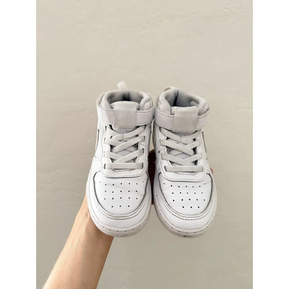 Nike Court Borough Mid 2 Toddler 9C White Mid Top Sneakers CD7782-100